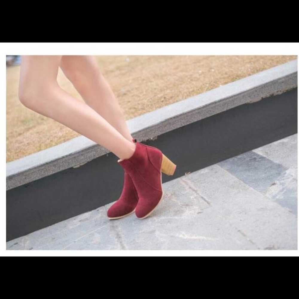Maroon/Wine Booties - Picture 2 of 2